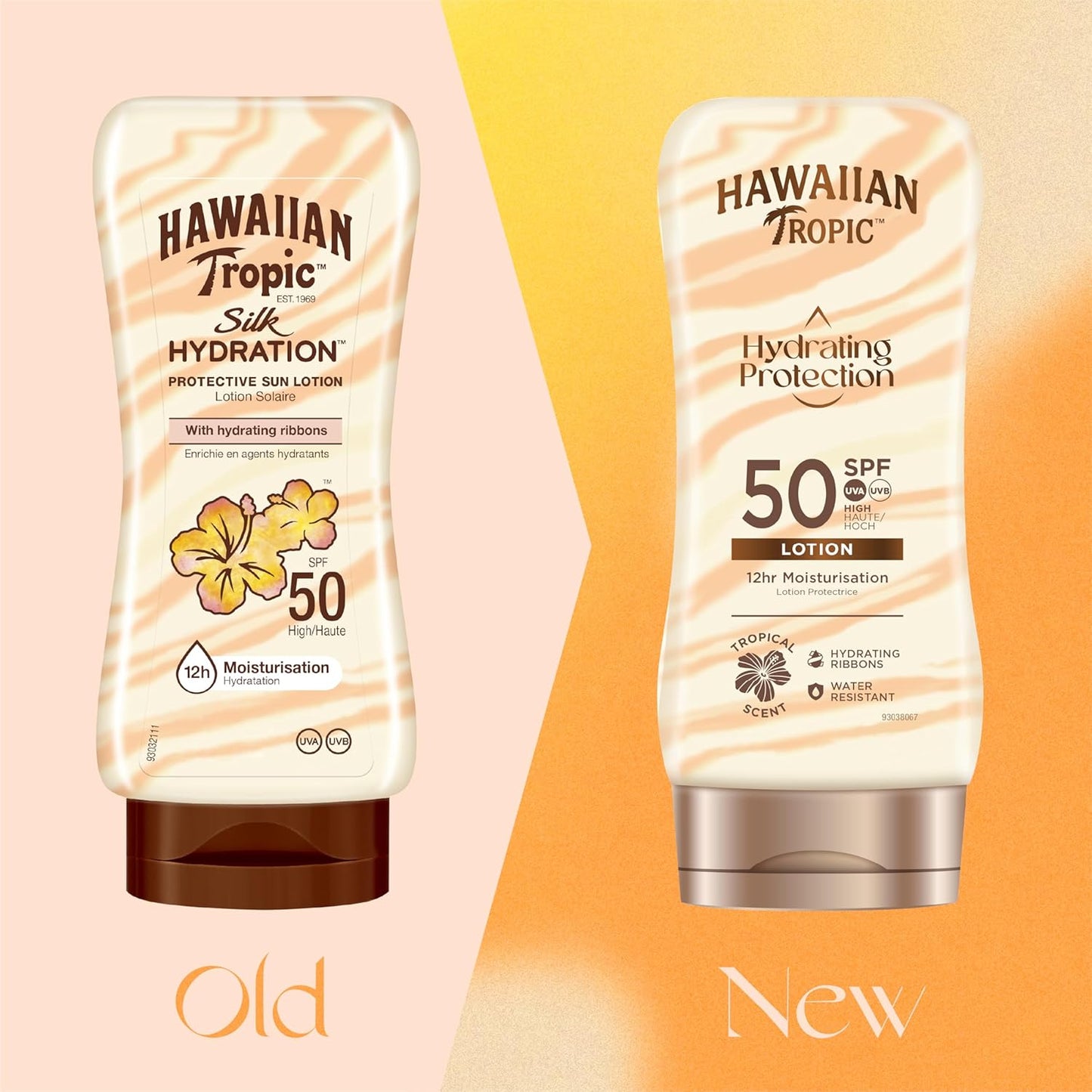 HAWAIIAN Tropic Hydrating Protection SPF 50 - Loción Solar Protectora Con Cintas De Seda Hidratantes, Resistente Al Agua Hasta 12 Horas, Crema