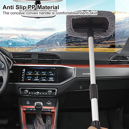 Cepillo Limpieza Coche Cepillo Lavar Coche Telescópico Extraíble, Limpieza Coche Exterior Limpiador Parabrisas Con 180 Manija Giratoria, Kit Limpieza Coche Incluye 4 Limpiar Coche Almohadillas