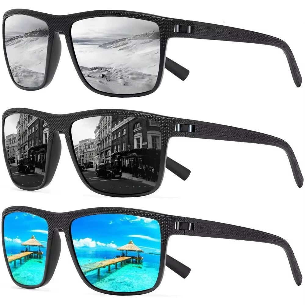 Fashion Polarized Sunglasses Square Anti-Glare Sun Glasses UV Protection High Qualiy Large Frame Sunglasses for Women Men