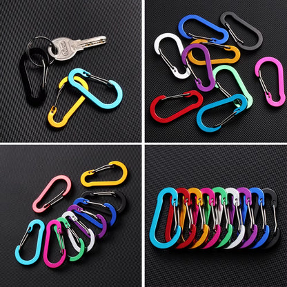 5 Pcs Keychain Lock Buckle Outdoor Tools Carabiner Backpack Camping Climbing Booms Multi-Use Fishing Hook Snap Clip