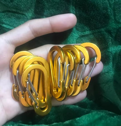 5 Pcs Keychain Lock Buckle Outdoor Tools Carabiner Backpack Camping Climbing Booms Multi-Use Fishing Hook Snap Clip