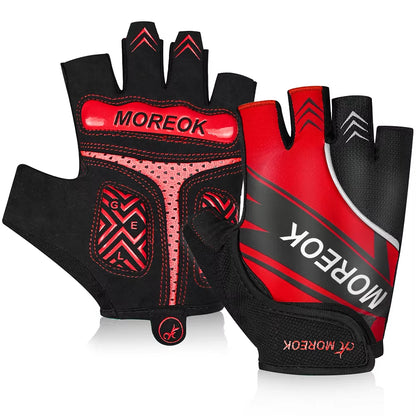 MOREOK Cycling Gloves Half Finger Bike Gloves 5MM Pads Bicycle Gloves Shock-Absorbing Mountain Bike Gloves Anti-Slip MTB Gloves