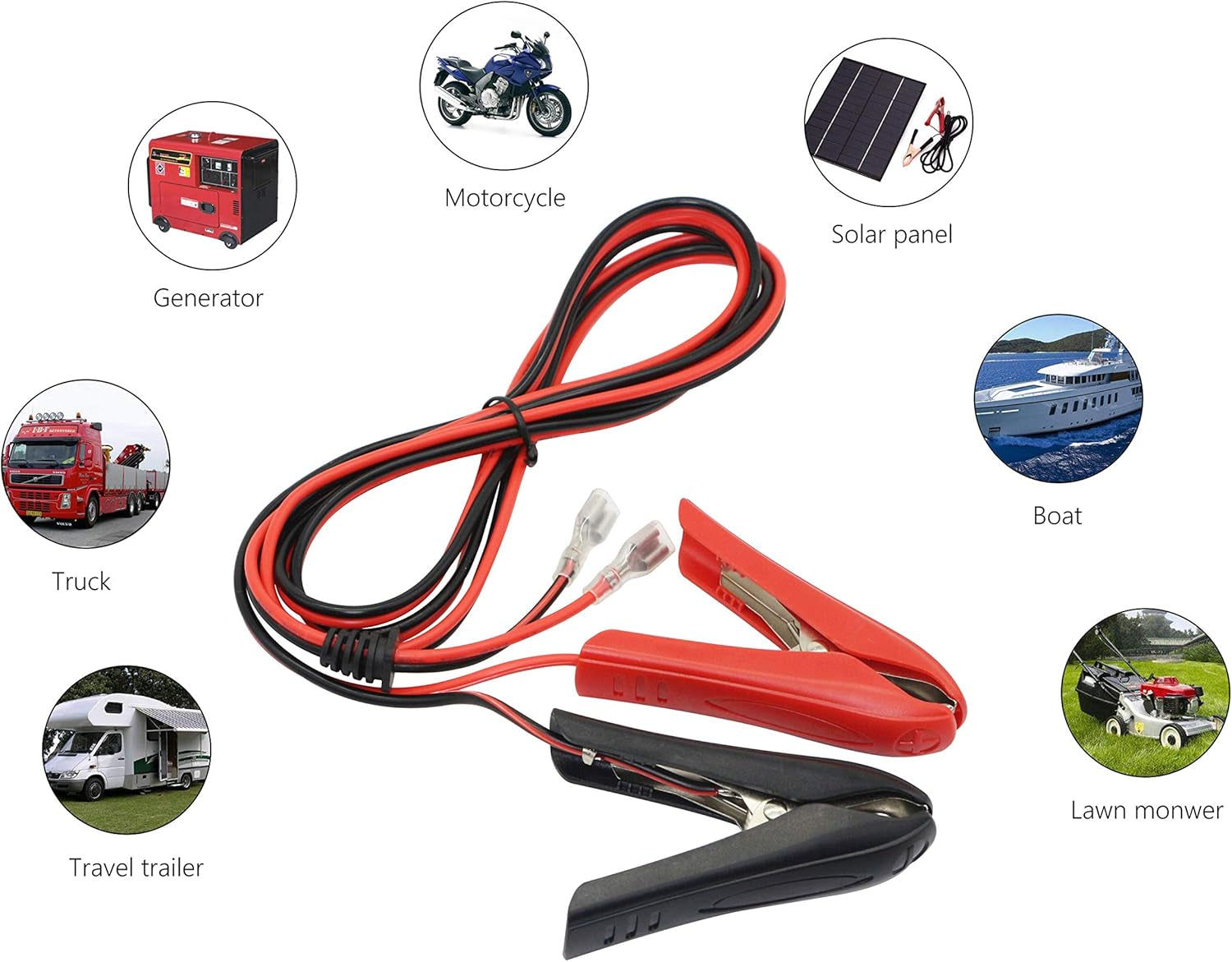 CERRXIAN 1,8 M 18 AWG 12 V 24 V Abrazadera De Batería Clip Con Empalme Rápido Bloqueo Terminal Cable De Extensión,Utensilios Para El Hogar