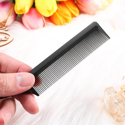 3 Peines De Cola De Rata Peines De Resistentes Al Calor De Fibra De Carbono Con Pintail De Acero Inoxidable (Negro)