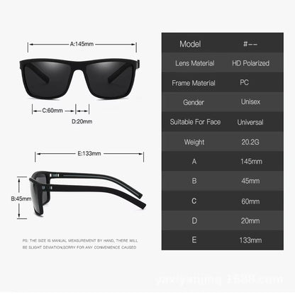 Fashion Polarized Sunglasses Square Anti-Glare Sun Glasses UV Protection High Qualiy Large Frame Sunglasses for Women Men