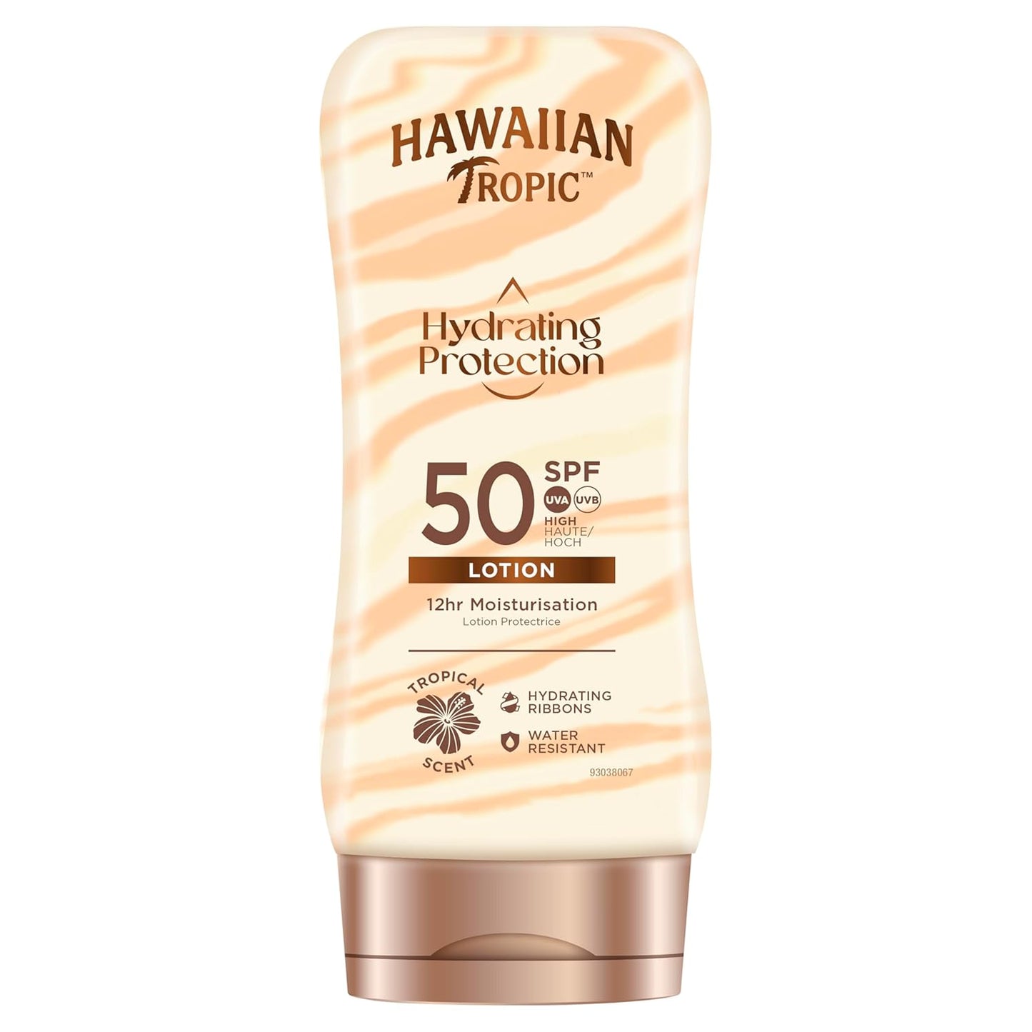 HAWAIIAN Tropic Hydrating Protection SPF 50 - Loción Solar Protectora Con Cintas De Seda Hidratantes, Resistente Al Agua Hasta 12 Horas, Crema
