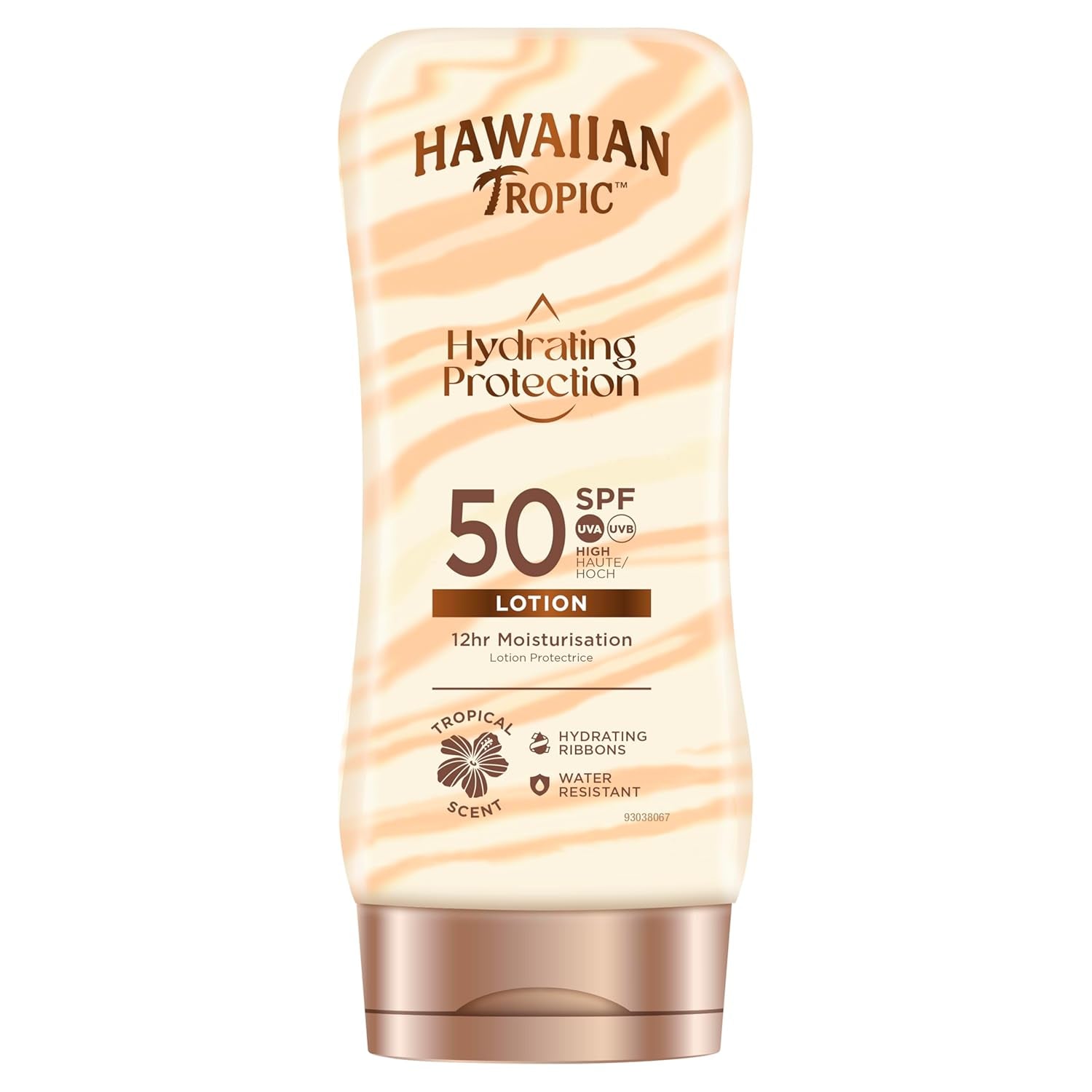 HAWAIIAN Tropic Hydrating Protection SPF 50 - Loción Solar Protectora Con Cintas De Seda Hidratantes, Resistente Al Agua Hasta 12 Horas, Crema