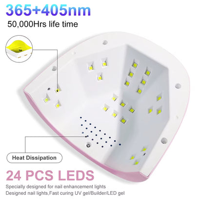 24/6 LED UV Lamp for Nails Gel Polish Drying with LED Display and Motion Sensing Professional Manicure Lamp Dryer Home Use Tool