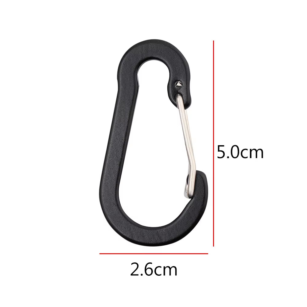 5 Pcs Keychain Lock Buckle Outdoor Tools Carabiner Backpack Camping Climbing Booms Multi-Use Fishing Hook Snap Clip