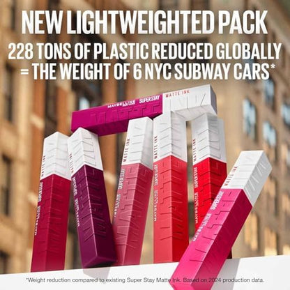 Maybelline New York, Superstay Matte Ink, Pintalabios Mate De Larga Duración, Tono 65 - Seductres, Rosa Nude