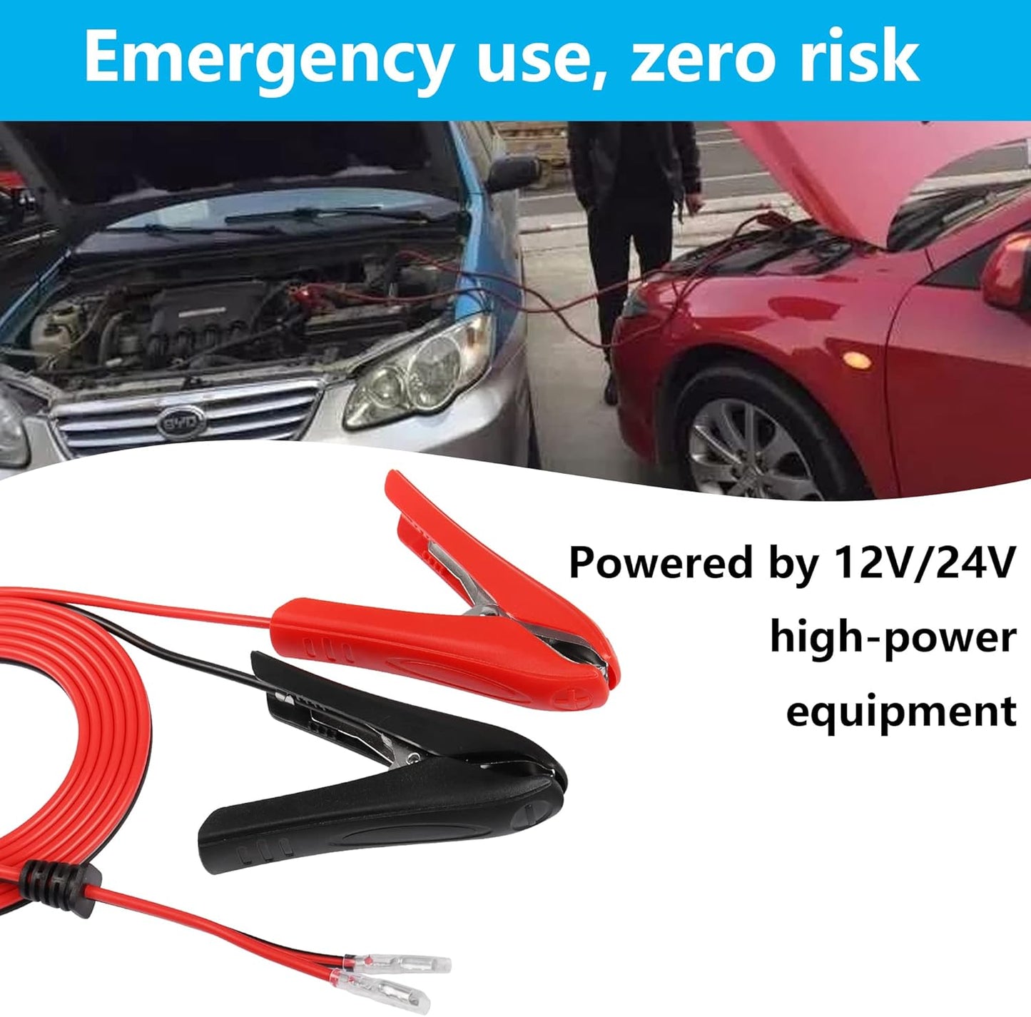 CERRXIAN 1,8 M 18 AWG 12 V 24 V Abrazadera De Batería Clip Con Empalme Rápido Bloqueo Terminal Cable De Extensión,Utensilios Para El Hogar