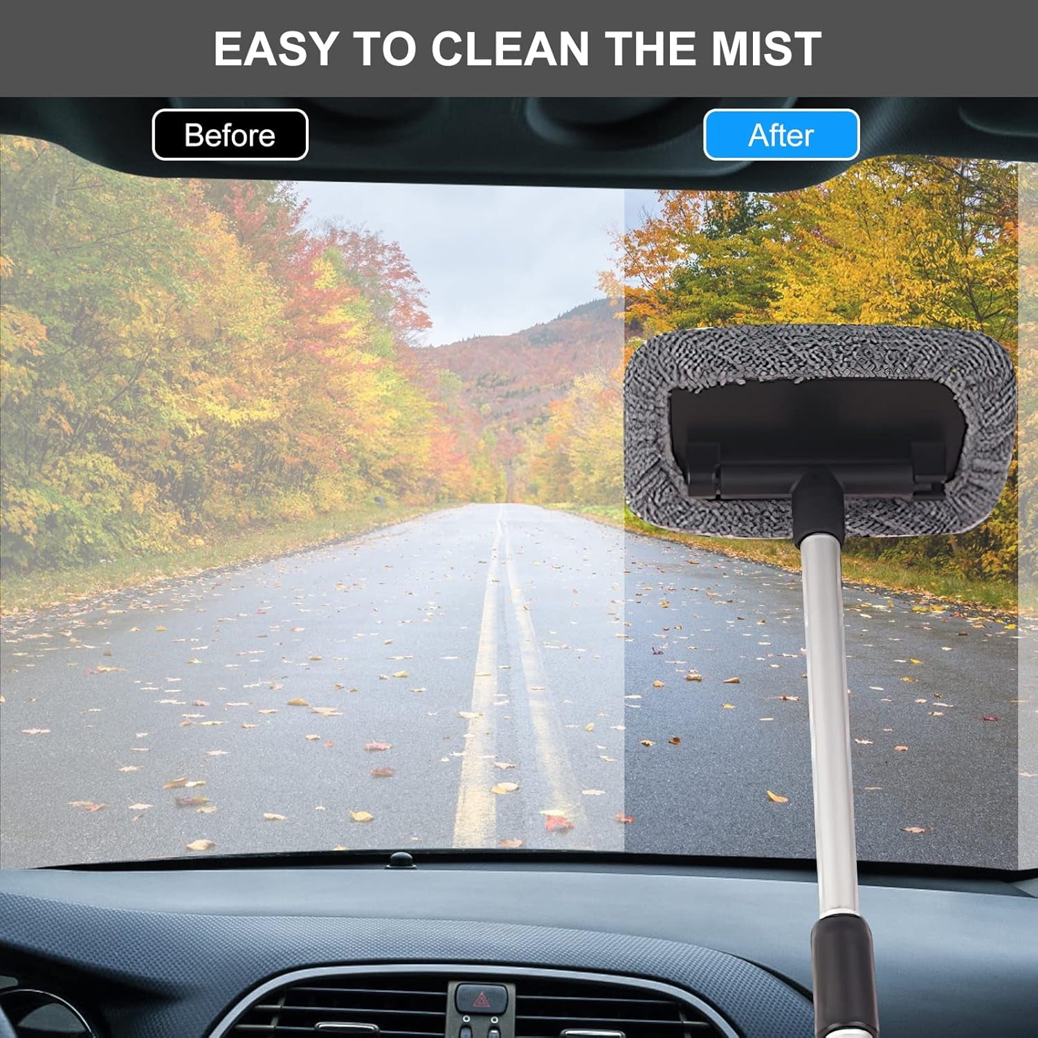 Cepillo Limpieza Coche Cepillo Lavar Coche Telescópico Extraíble, Limpieza Coche Exterior Limpiador Parabrisas Con 180 Manija Giratoria, Kit Limpieza Coche Incluye 4 Limpiar Coche Almohadillas