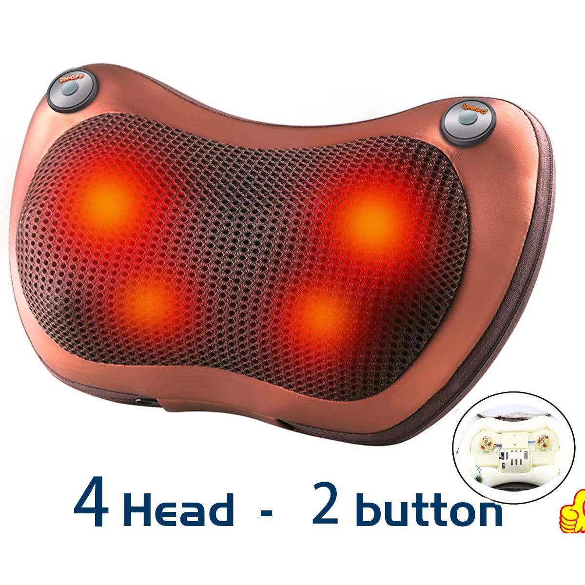 Massage Pillow ​For Head Relax Electric Shoulder Back Shiatsu Neck Massage,3 Speed
