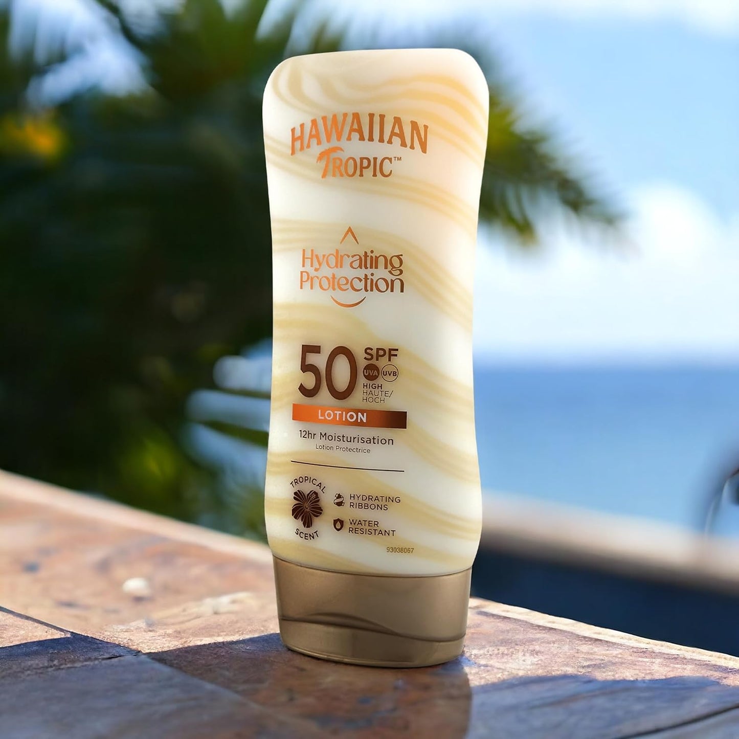 HAWAIIAN Tropic Hydrating Protection SPF 50 - Loción Solar Protectora Con Cintas De Seda Hidratantes, Resistente Al Agua Hasta 12 Horas, Crema