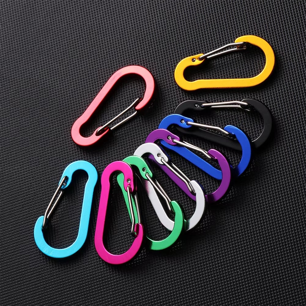 5 Pcs Keychain Lock Buckle Outdoor Tools Carabiner Backpack Camping Climbing Booms Multi-Use Fishing Hook Snap Clip