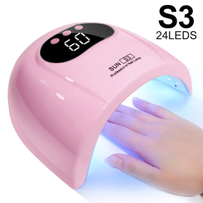 24/6 LED UV Lamp for Nails Gel Polish Drying with LED Display and Motion Sensing Professional Manicure Lamp Dryer Home Use Tool
